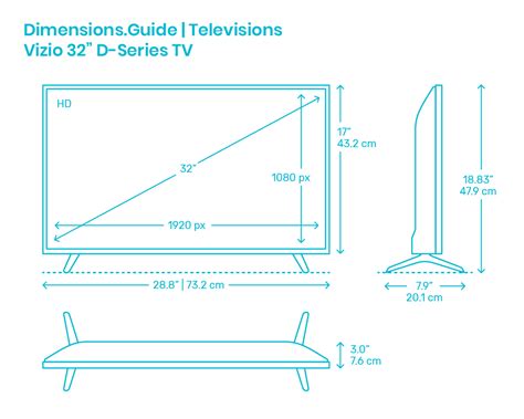 Vizio 32 D Series Tv Dimensions And Drawings Dimensionsguide