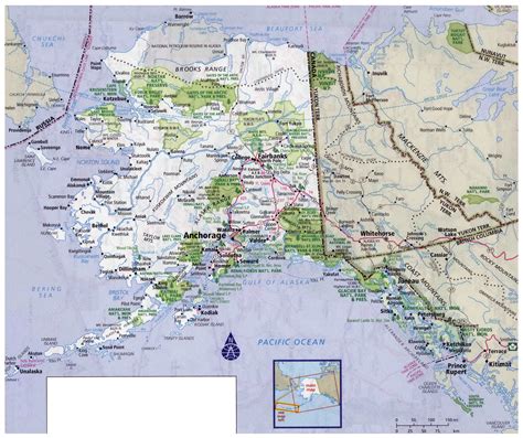 Laminated Map Large Detailed Roads And Highways Map Of Alaska State