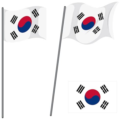 Free Vector South Korean Flag Waving Vector Design
