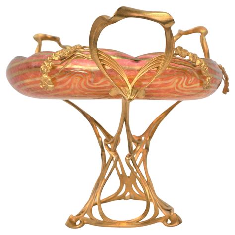 Art Nouveau Austrian Centerpiece Glass In The Style Of Loetz Circa 1905 For Sale At 1stdibs
