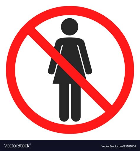 No Woman Sign Icon Royalty Free Vector Image Vectorstock