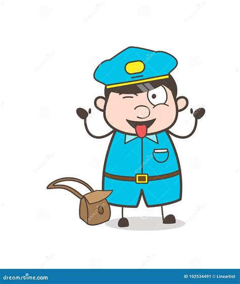 Funny Postman Character Collection Set Of Concepts Vector