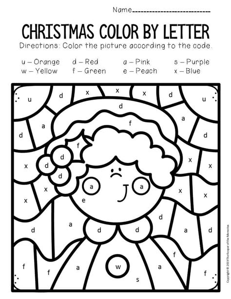Color By Lowercase Letter Christmas Preschool Worksheets Mrs Claus