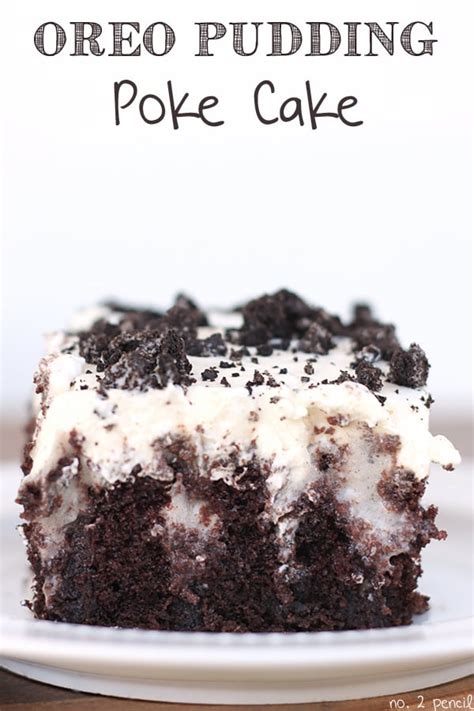 Cookies and cream pudding is absolutely yummy on it's own but when you poke it in a chocolate cake the yumminess is kicked to a whole other level. Oreo Pudding Poke Cake - No. 2 Pencil