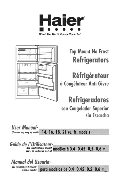 Haier Htq Jaaww Refrigerator Owner S Manual Manualzz