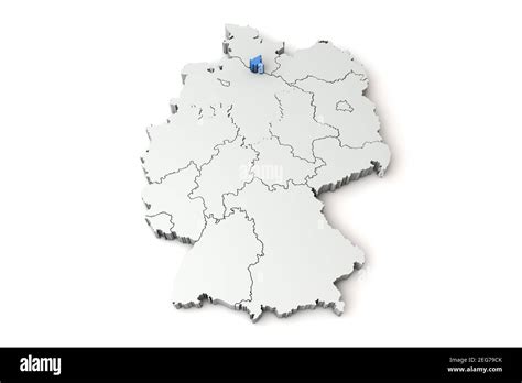 Map Of Germany Showing Hamburg Region 3d Rendering Stock Photo Alamy