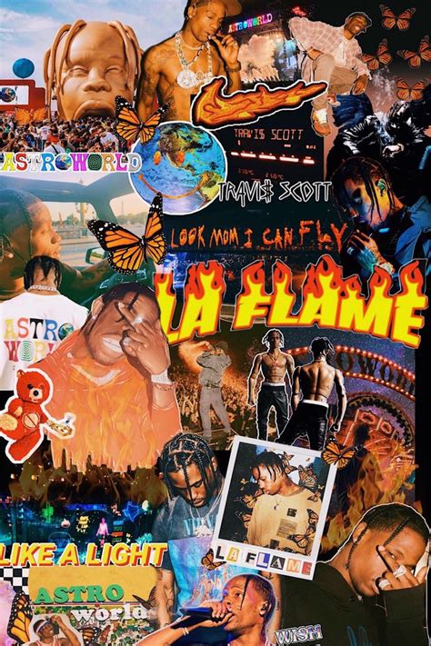 Travis Scott La Flame Collage Poster Pop Culture Posters 20 Off
