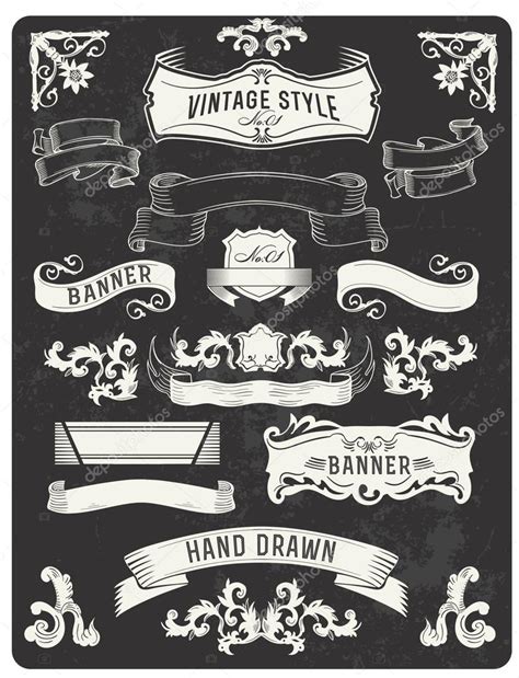 Retro Vintage Banner And Ribbon Set — Stock Vector © Vecture 97353524