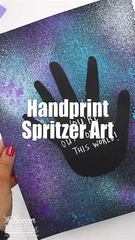 Galaxy Handprint Spray Bottle Art Video Kids Crafts Fourth Of