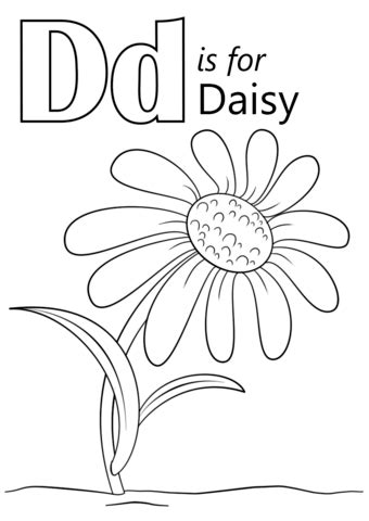 Please share our coloring pages. Letter D is for Daisy coloring page | Free Printable ...