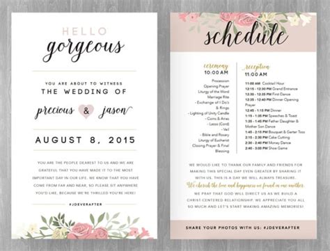 33 Wedding Schedule Templates And Samples Doc Pdf Psd