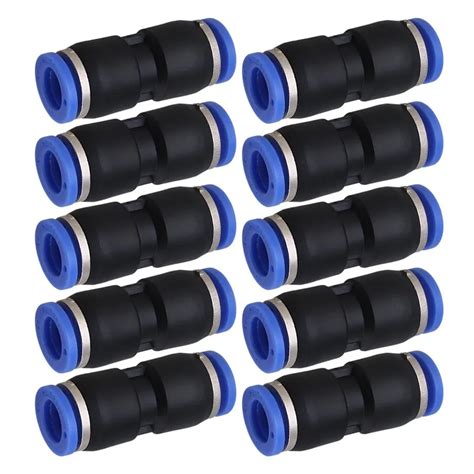 10mm Straight Push In Pneumatic Air Quick Connectors Fittings Pack Of