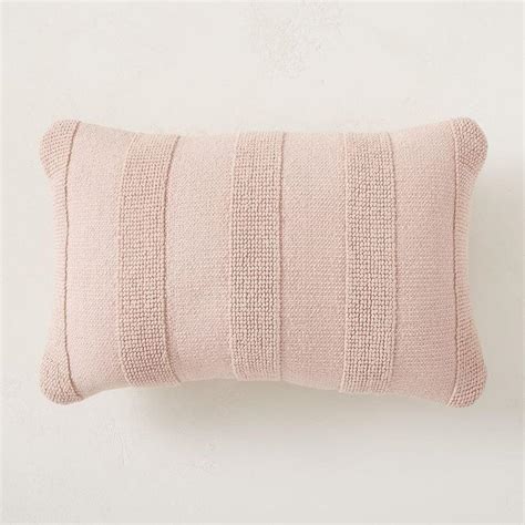 Pink Tufted Stripe Indoor Outdoor Pillow