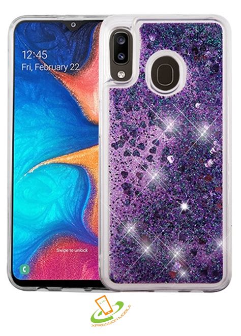 Samsung Galaxy A20 Phone Case Bling Hybrid Luxury Floating Liquid