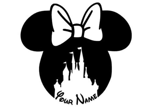 Mickey Minnie Castle Silhouette Vinyl Decal Black Red Etsy