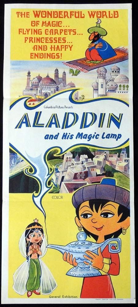 Aladdin And His Magic Lamp Original Daybill Movie Poster 1960s Columbia