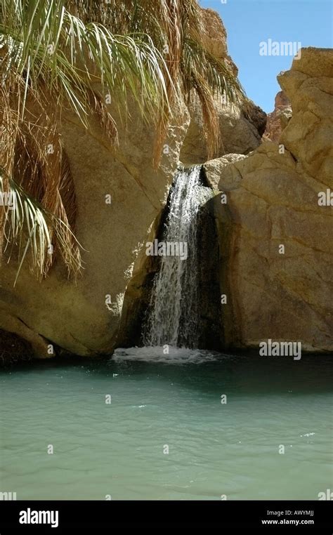 Waterfall At The Chebika Oasis Tunisia Stock Photo Alamy