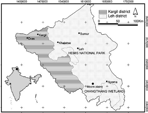 The Ladakh Region And Its Location In India International Borders Download Scientific Diagram