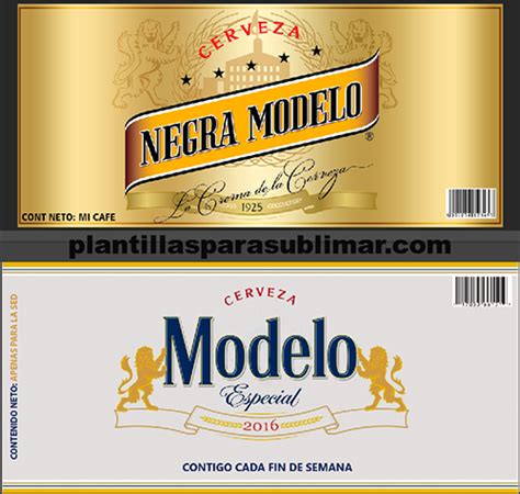 Etiquetas De Cerveza Modelo Y Negra Modelo Sublimación Tarros Y Tazas