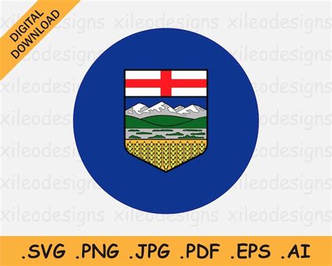 Alberta Svg Ab Round Flag Svg Canada Province Circular Etsy