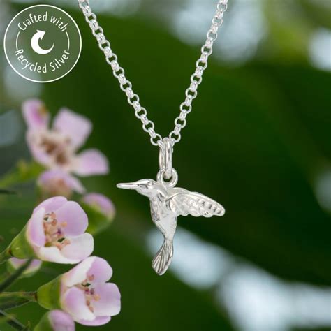 Hummingbird Necklace Sterling Silver Or Gold Plated By Lily Charmed