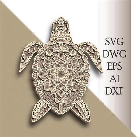 Layered Turtle Mandala Svg Svg Design File