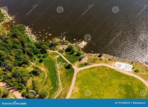Aerial Summer View Of Katariina Seaside Park Kotka Finland Stock