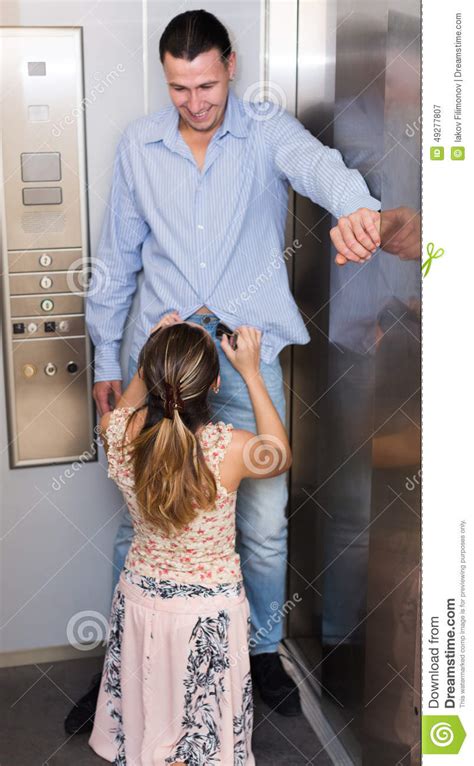 Love At Office Lift Stock Image Image Of Interior Lusty