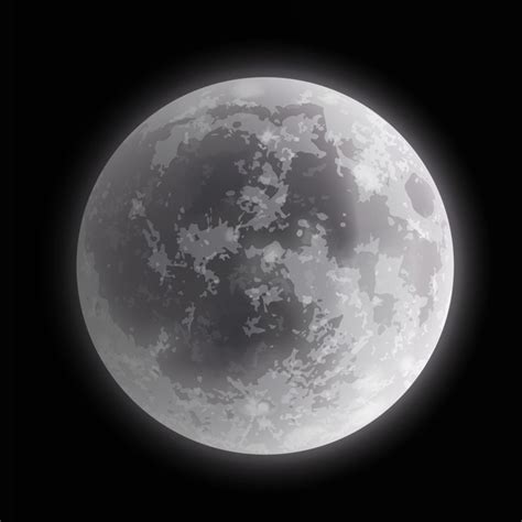 Premium Vector Illustration Close Up Of Full Moon On