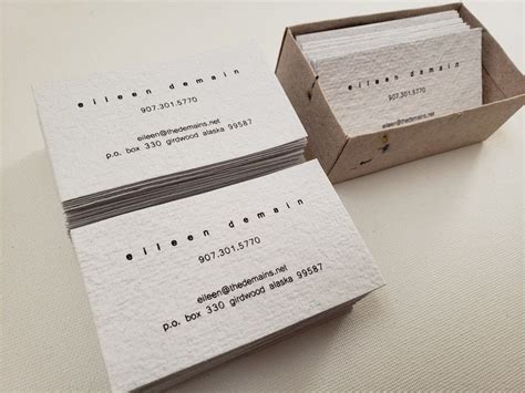 White Eco Friendly Business Card From Handmade Recycled Paper Etsy