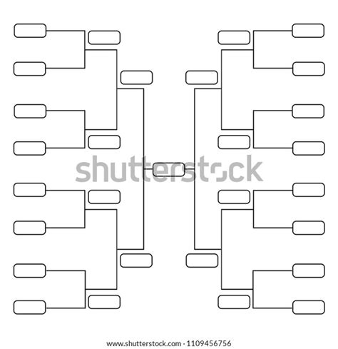 Vector 16 Teams Tournament Bracket Templates Stock Vector