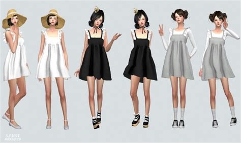 Frill Babydoll Dress V1solid Color At Marigold Sims 4 Updates