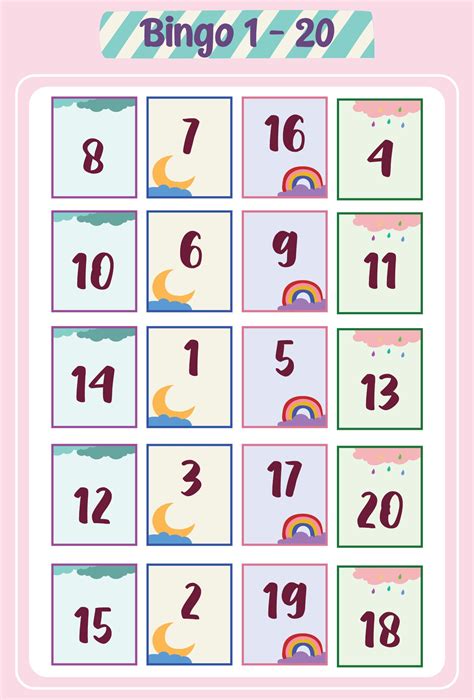 Free Printable Bingo Cards Numbers 1 20 Free Printable Templates