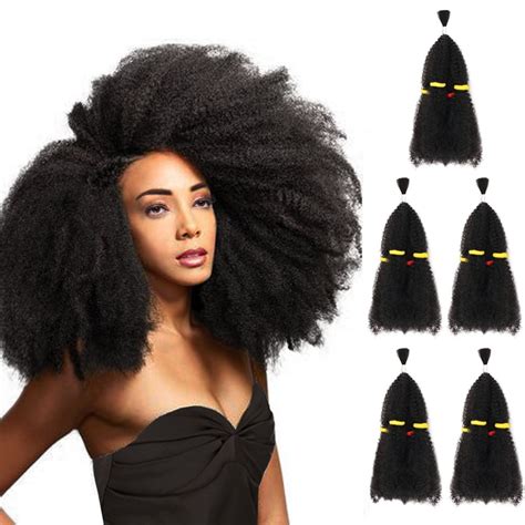 5 Bundles Afro Kinkys Curly Hair Extensions 13 X 5 Natural Black Afro Twist