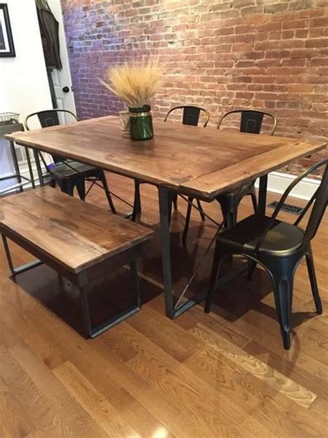 65 Diy Modern Dining Table In 2020 Rustic Industrial Dining Table