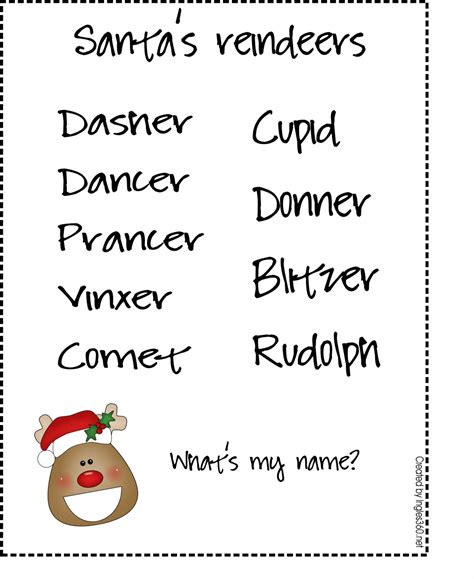 Santas Reindeer Names Submited Images