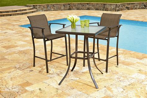 Garden Oasis Harrison 3 Pc High Sling Bistro Set Limited Availability