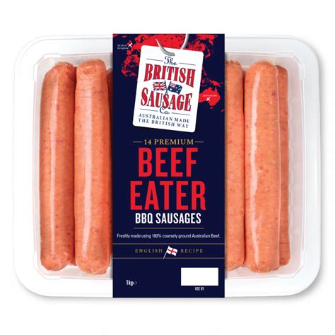 14 Premium Beef Eater Bbq Sausages 1kg British Sausage
