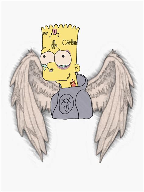Lil Peep Cartoon Character Angel Wings Tattoos Classic T Shirt