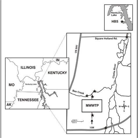 Map Showing Sampling Locations In Murray Wastewater Treatment
