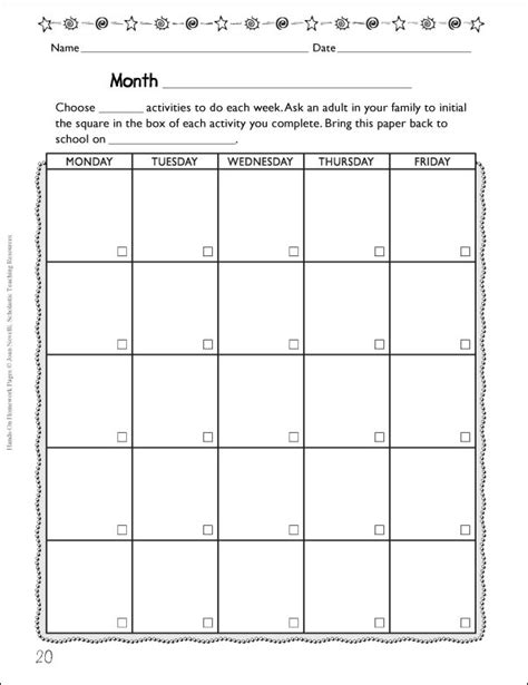 Blank Activity Calendar Template 7 Templates Example Templates