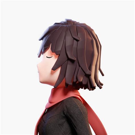 Girl Toon Free Vr Ar Low Poly 3d Model Rigged Obj Fbx Blend