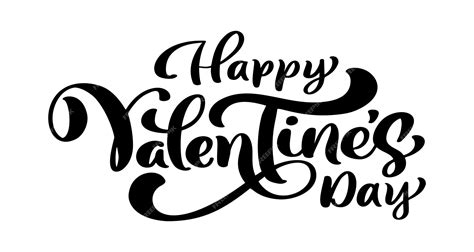 Frase De Caligrafía Feliz Día De San Valentín Vector Día De San