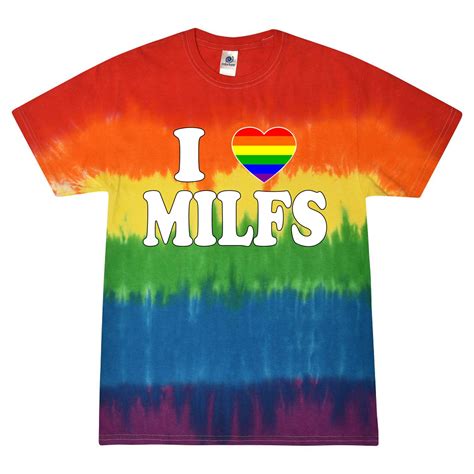 gay pride i love hot milfs lgbt pride tie dye t shirt etsy