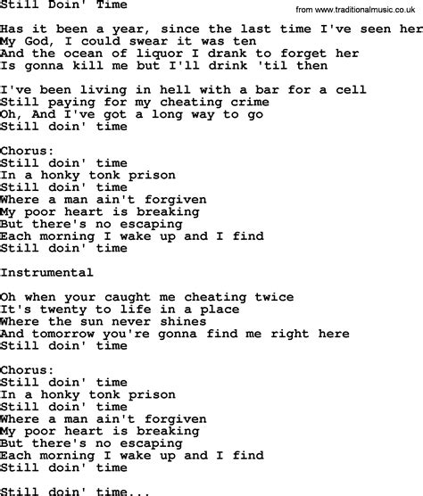 Still Doin Time By George Jones Counrty Song Lyrics