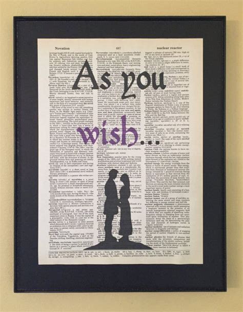 As You Wish Princess Bride Dictionary Print Page Art Princess Bride