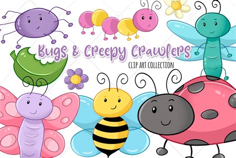 Cute Bugs And Creepy Crawlies Clip Art Collection Crella