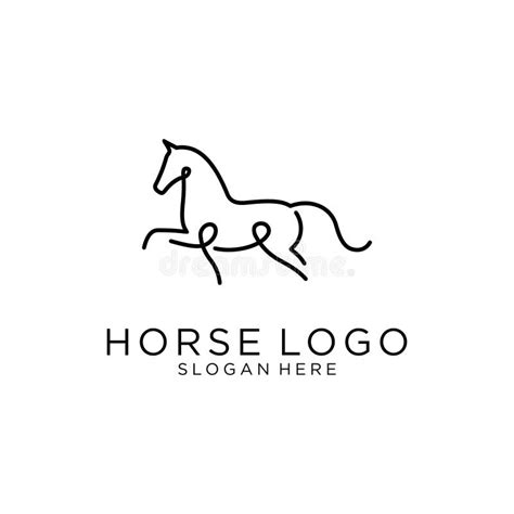 Horse Logo Design Vector Illustration Line Art Horse Logo Design Stock