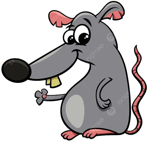 Caricatura Ilustración De Divertido Rata O Ratón Cómico Animal Carácter