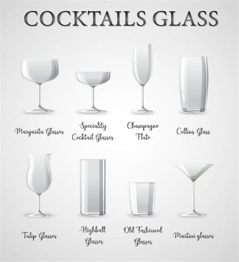 types of cocktail glasses 8273608 vector art at vecteezy